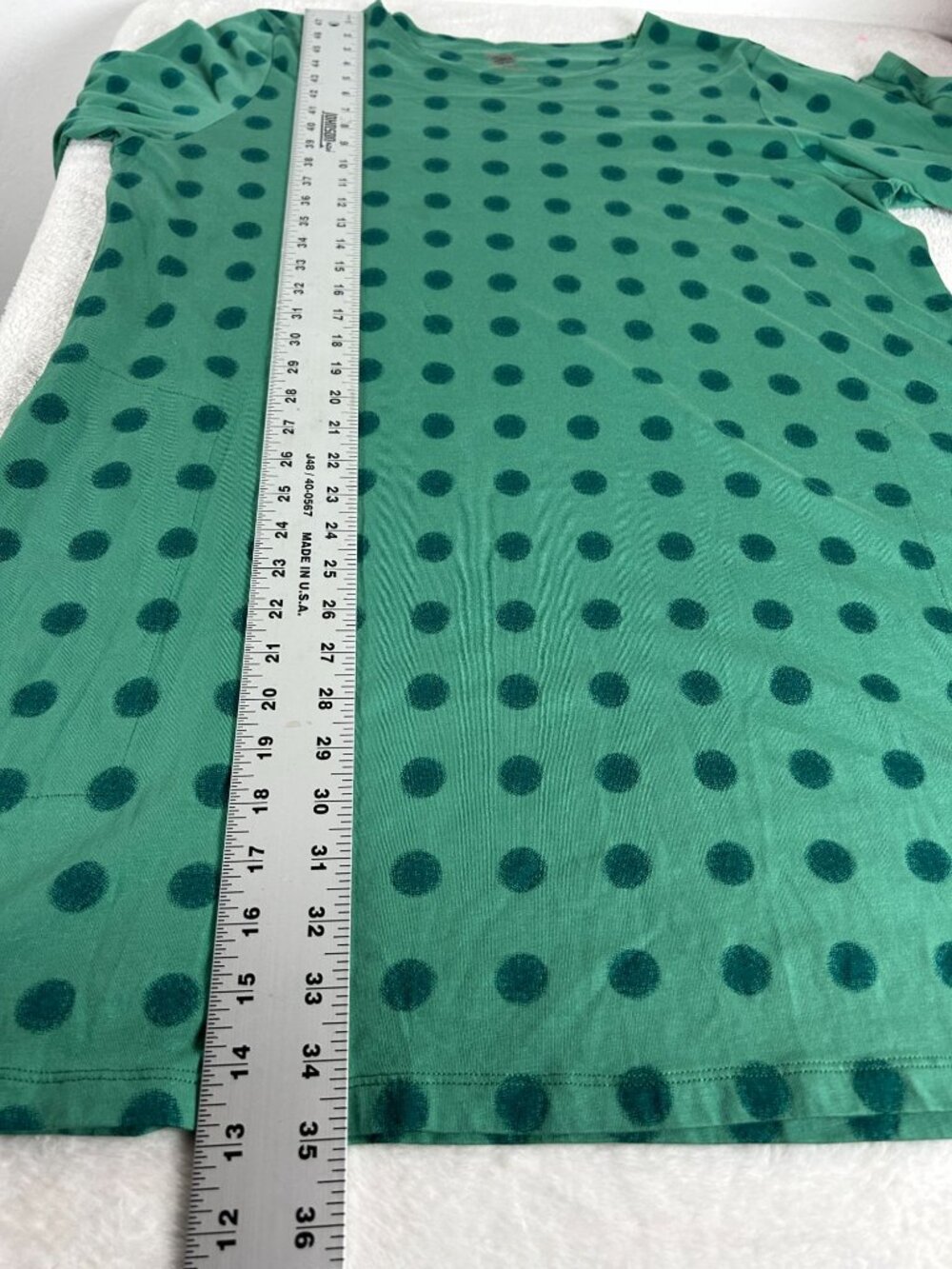 Gudrun Sjoden Womens Green Polka Dot Long Sleeve Shift Dress XL Organic Cotton - Picture 10 of 10